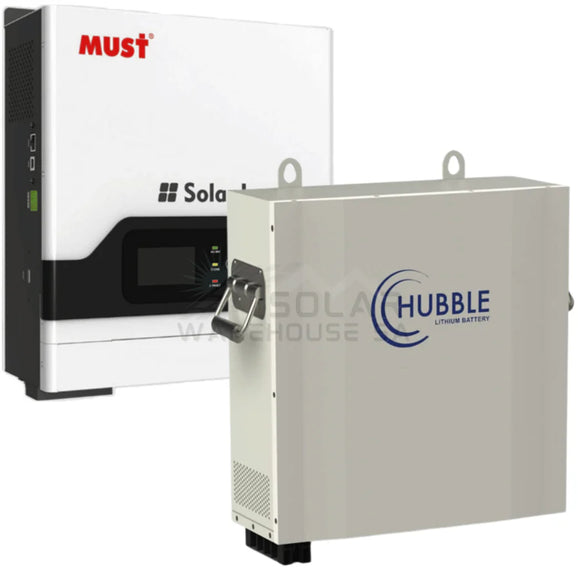 3KVA MPPT MUST PURE SINE WAVE LOAD SHEDDING COMBO 3000 WATT HUBBLE LITHIUM BATTERY WALLMOUNT 25.5V 2.75KWH AM-4