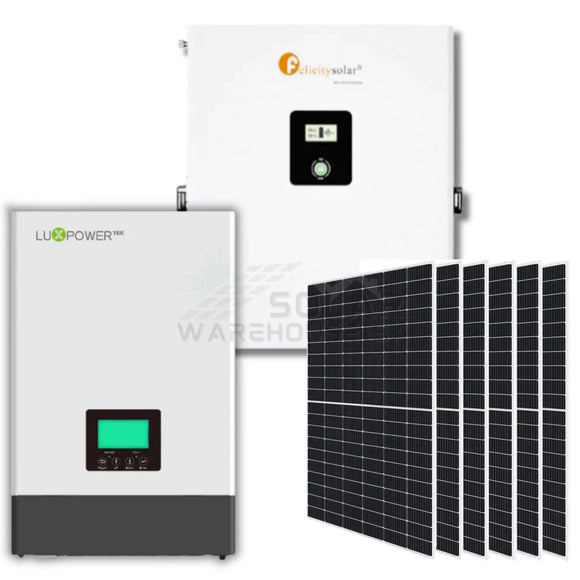 5KVA MPPT LUXPOWER LOAD SHEDDING FELICITY 5KWH COMBO BACKUP POWER KIT WITH 6X SOLAR 495W SOLAR PANELS MONO