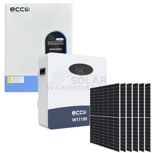 6.2KVA/6200W ECCO MPPT COMBO 1 X 5.12 KWH AH BATTERY 6X 495W MONO SOLAR PANELS INVERTER COMBO